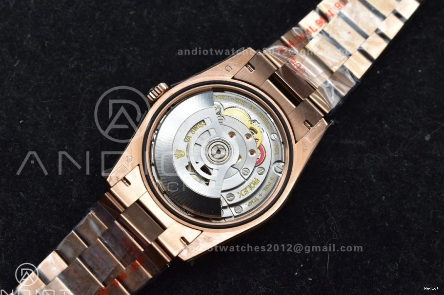 Dial QF DayDate with Square President Bracelet Edition RG Best Silver V5 36 (Gain 904L Steel Weight) Diamond on vr3255 0121